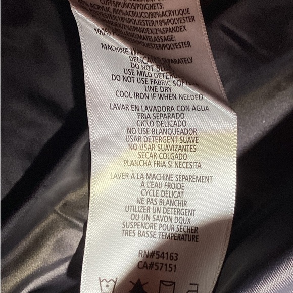 CALVIN KLEIN faux leather womens puffer black jacket size medium - Picture 10 of 14